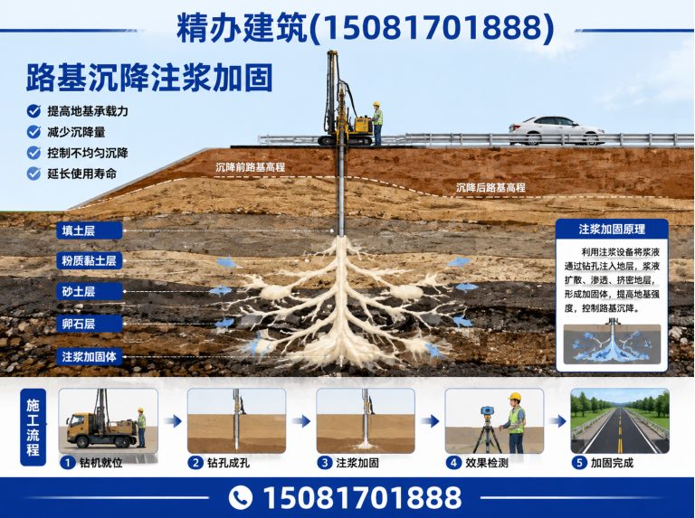 曲周县路基沉降注浆加固展示图
